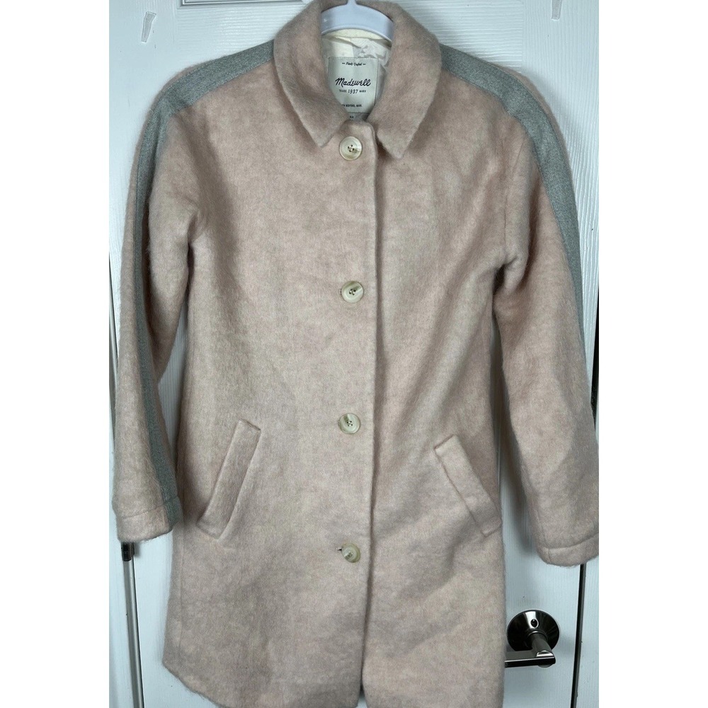 Madewell Pink and Gray Pea Coat